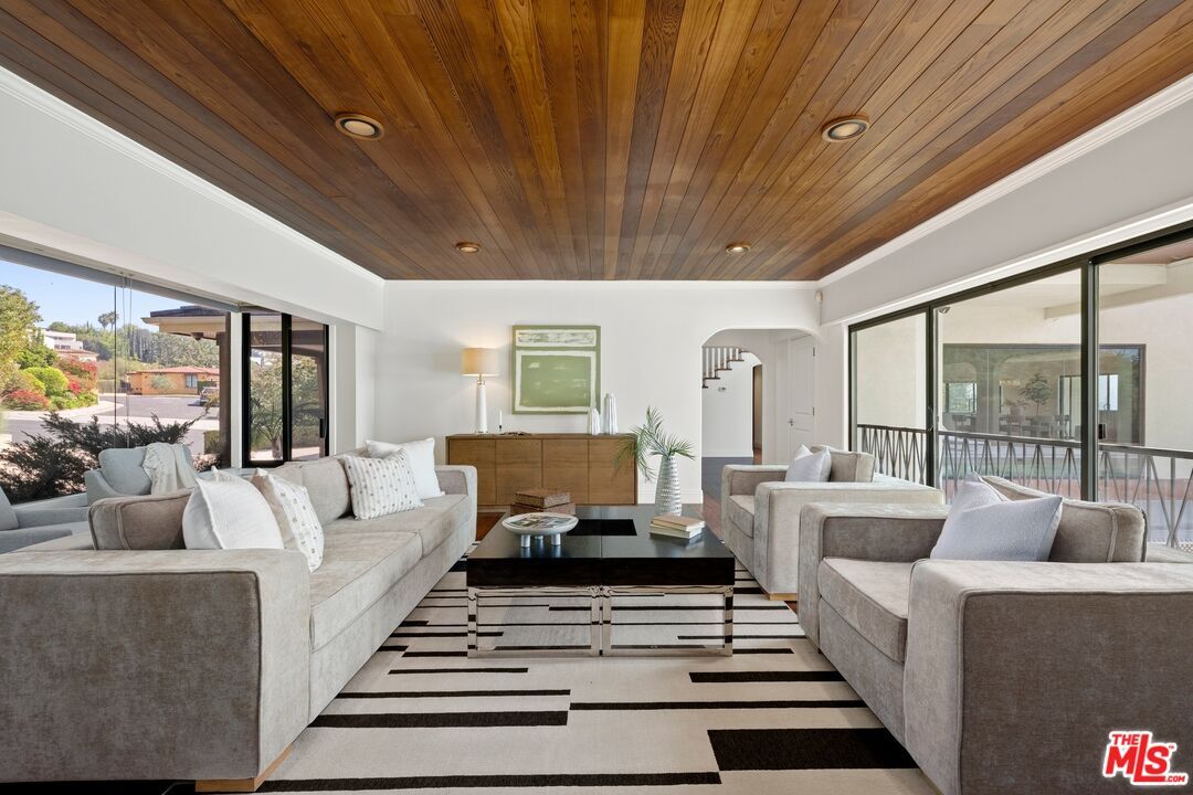 Interior, Living room, Recessed Lighting, Wooden Ceilings