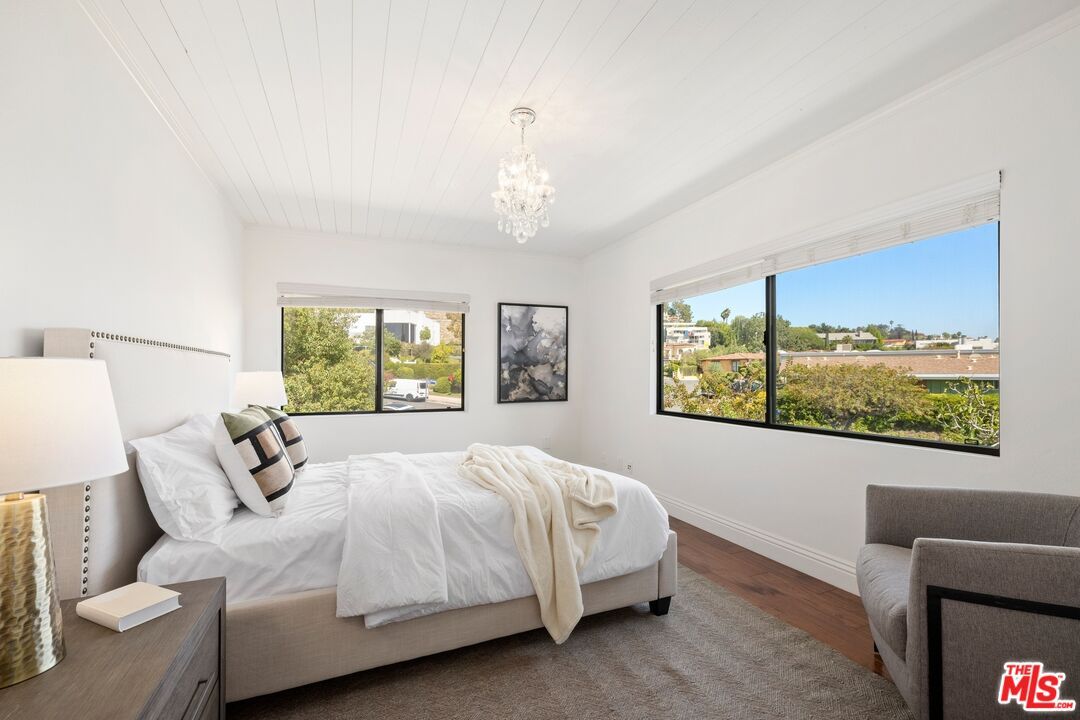 Bedroom, Chandelier, Interior, Wood Texture Flooring