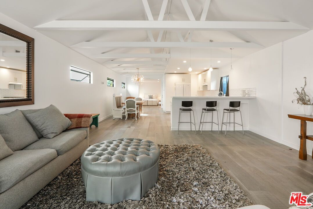 Chandelier, Dining room, Interior, Kitchen, Living room, Pendant Lights, Recessed Lighting, Wood Texture Flooring