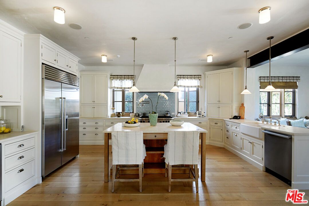 Interior, Kitchen, Pendant Lights, Stainless Steel Appliances, Wood Texture Flooring