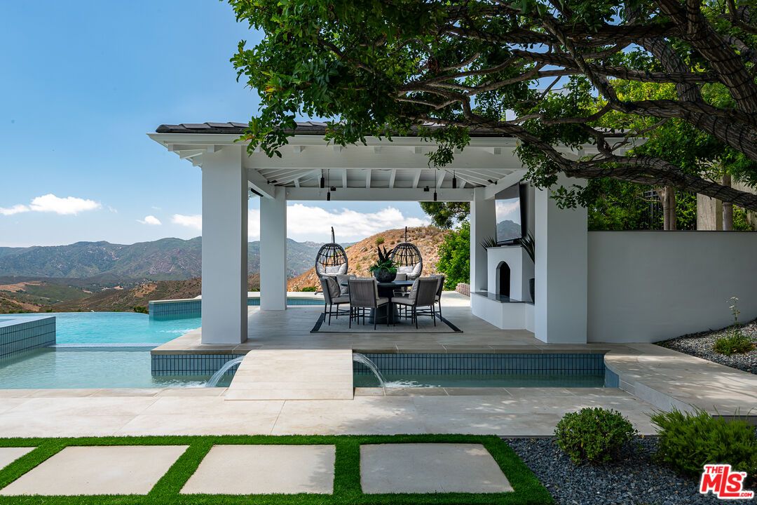 Exterior, Fireplace, Pool