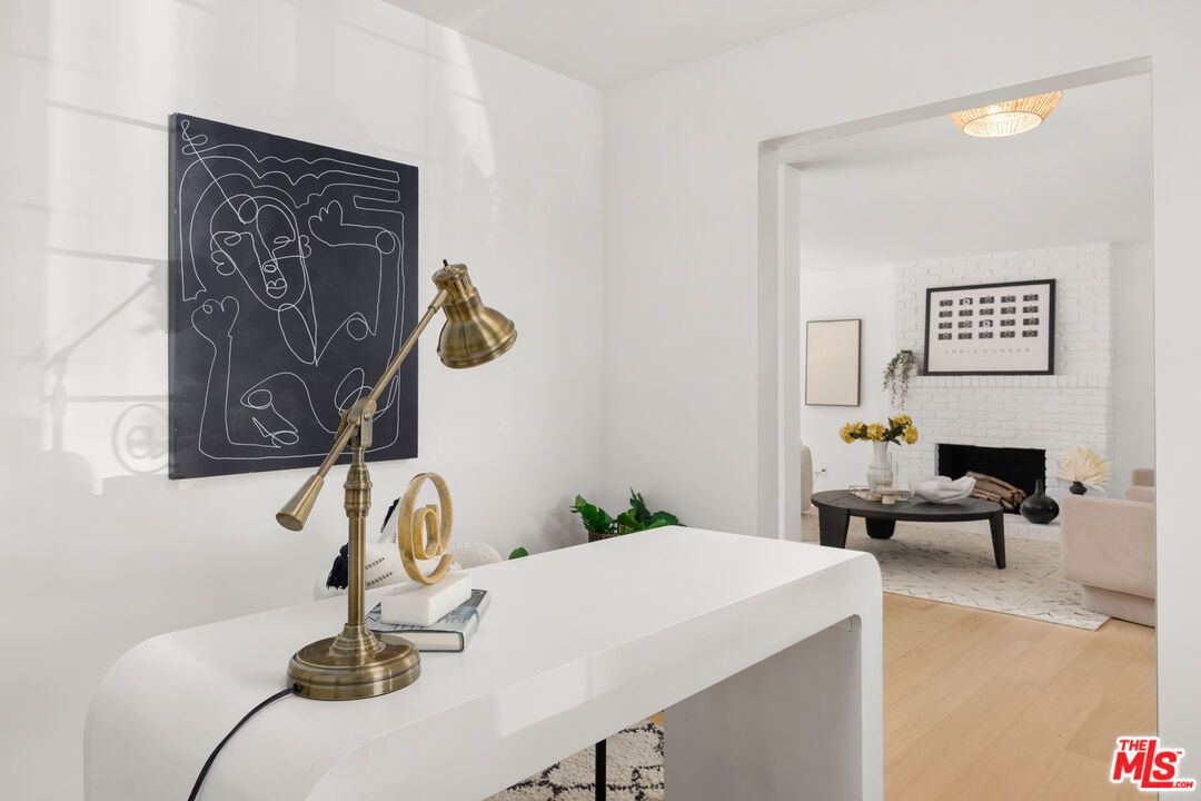 Fireplace, Home Office, Interior, Wood Texture Flooring