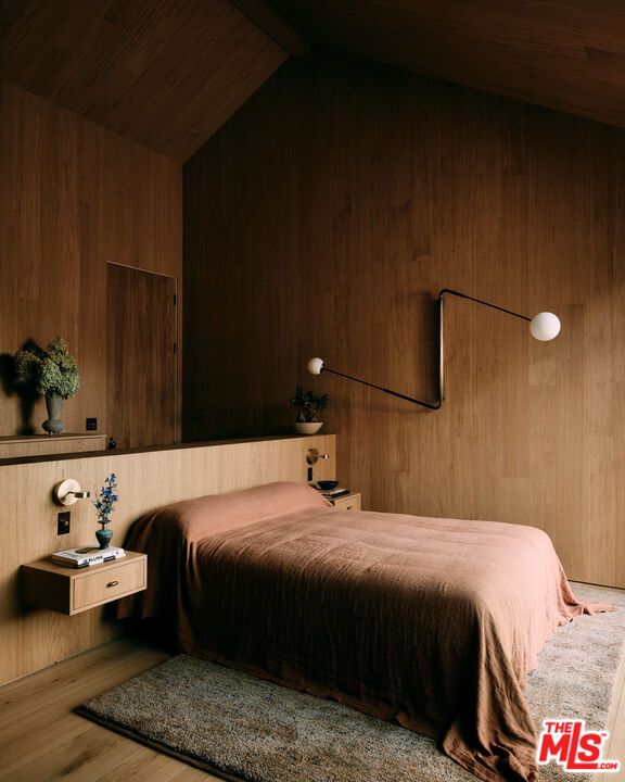 Bedroom, Interior, Wooden Ceilings, Wood Texture Flooring, Wooden Walls