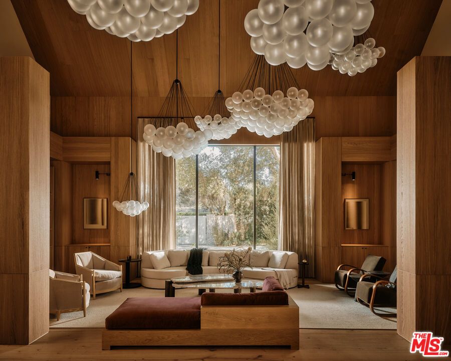 Interior, Living room, Pendant Lights, Wooden Ceilings, Wood Texture Flooring, Wooden Walls