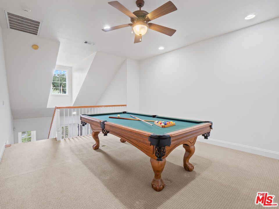 Billiard Table, Game Room, Interior, Recessed Lighting