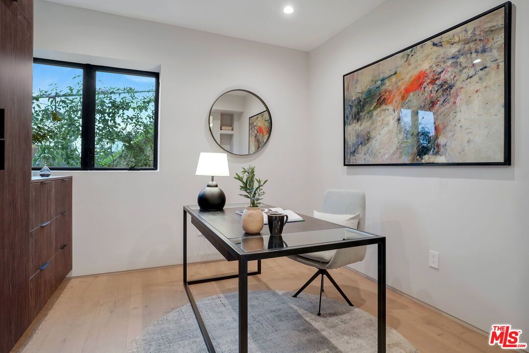 Home Office, Interior, Recessed Lighting, Wood Texture Flooring