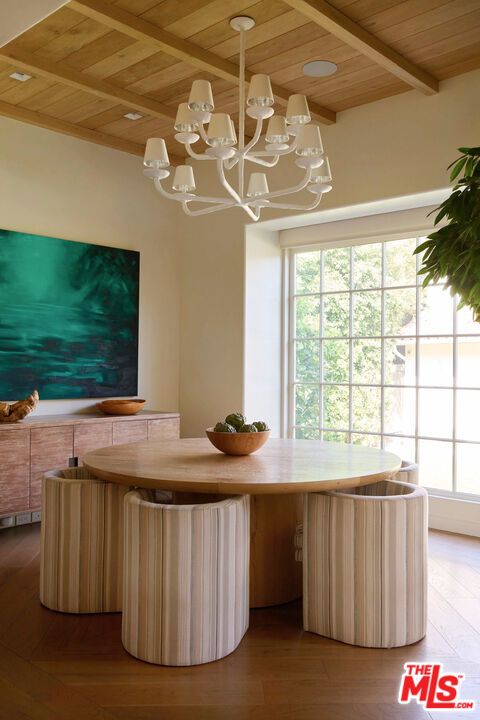 Chandelier, Interior, Recessed Lighting, Wooden Ceilings, Wood Texture Flooring