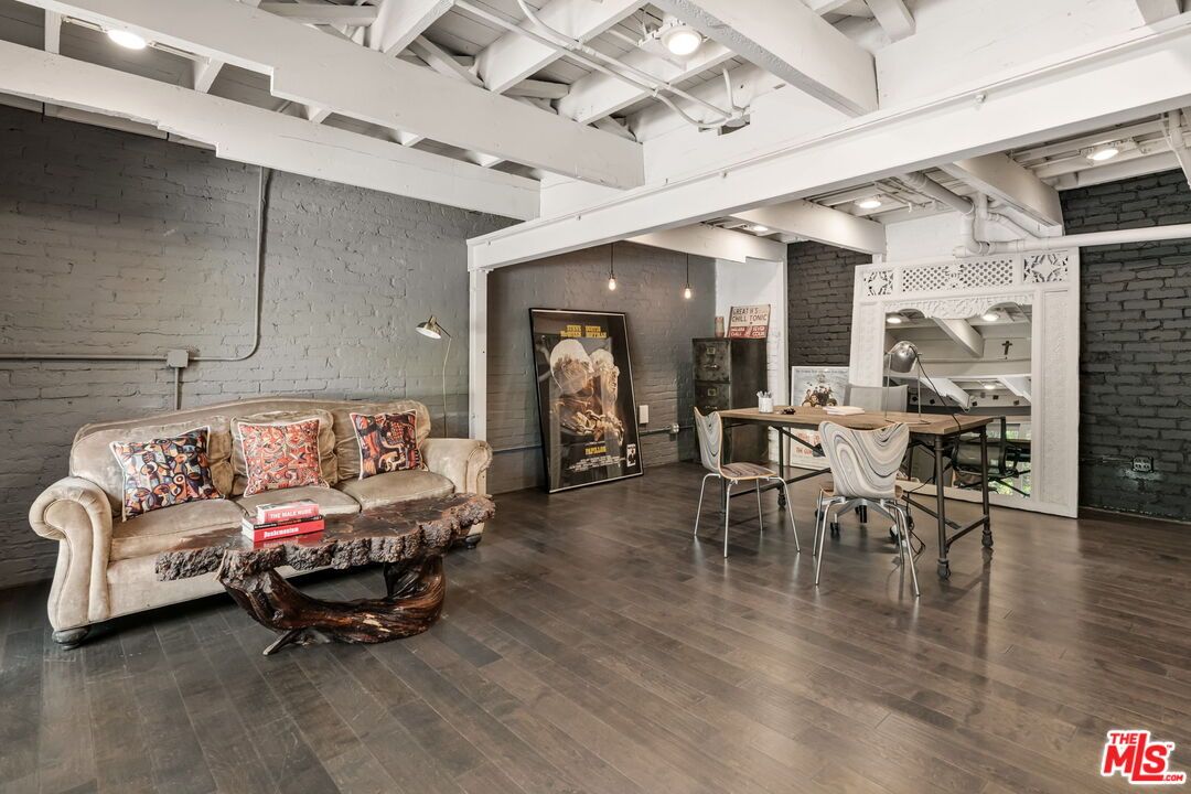 Dining room, Interior, Living room, Pendant Lights, Stone Walls, Wood Texture Flooring