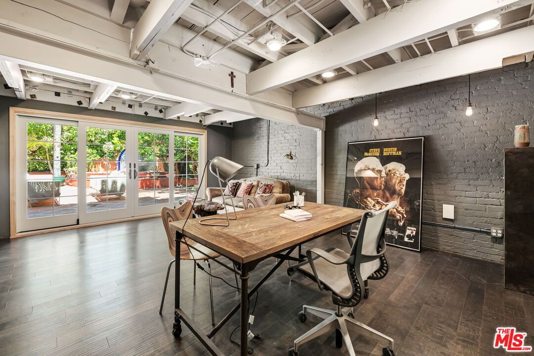Dining room, Interior, Stone Walls, Wood Texture Flooring