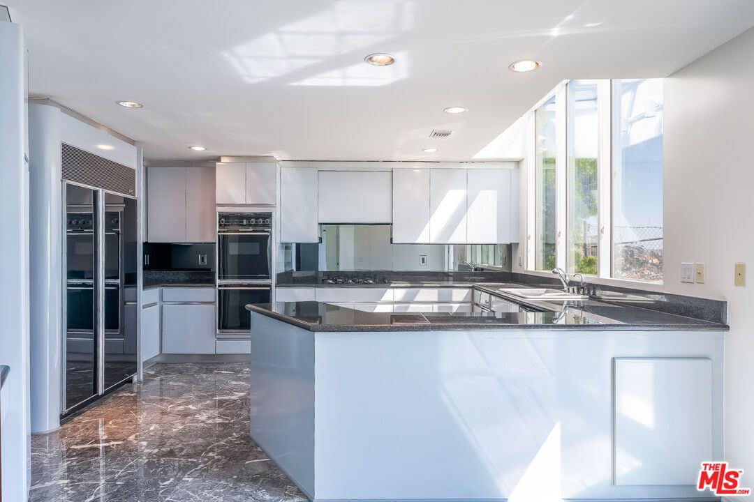 Interior, Kitchen, Marble, Recessed Lighting, Stainless Steel Appliances