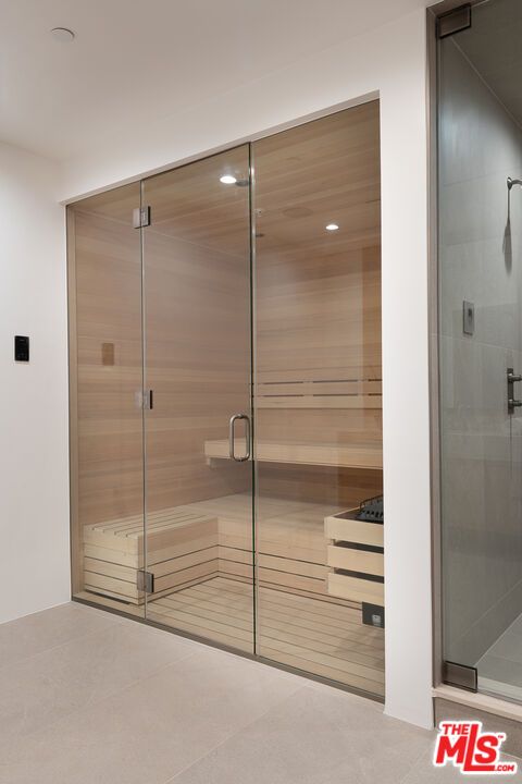 Bathroom, Glass Shower, Interior, Recessed Lighting, Sauna Room
