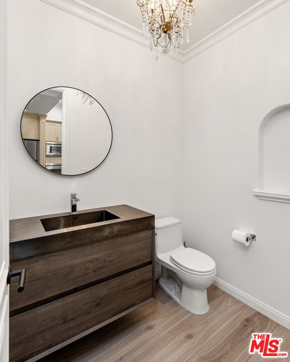 Bathroom, Chandelier, Interior, Wood Texture Flooring