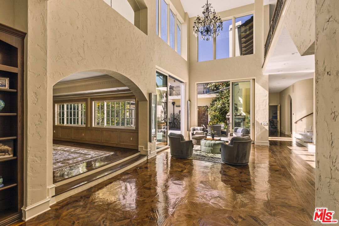 Chandelier, Interior, Living room, Wood Texture Flooring