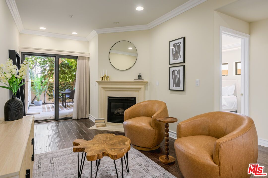 Fireplace, Interior, Recessed Lighting, Wood Texture Flooring