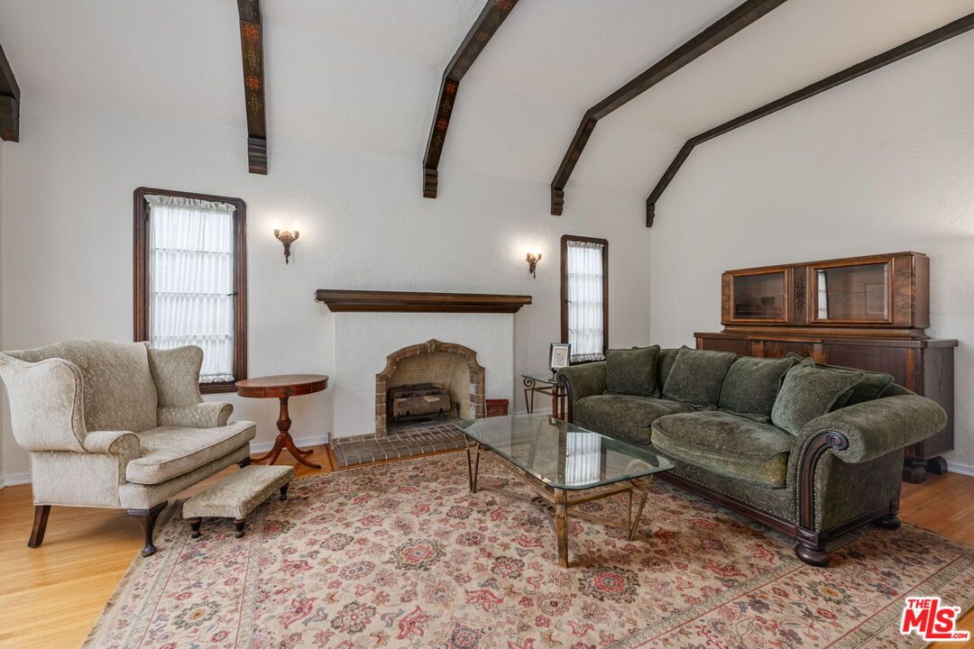 Fireplace, Interior, Living room, Wooden Beams, Wood Texture Flooring