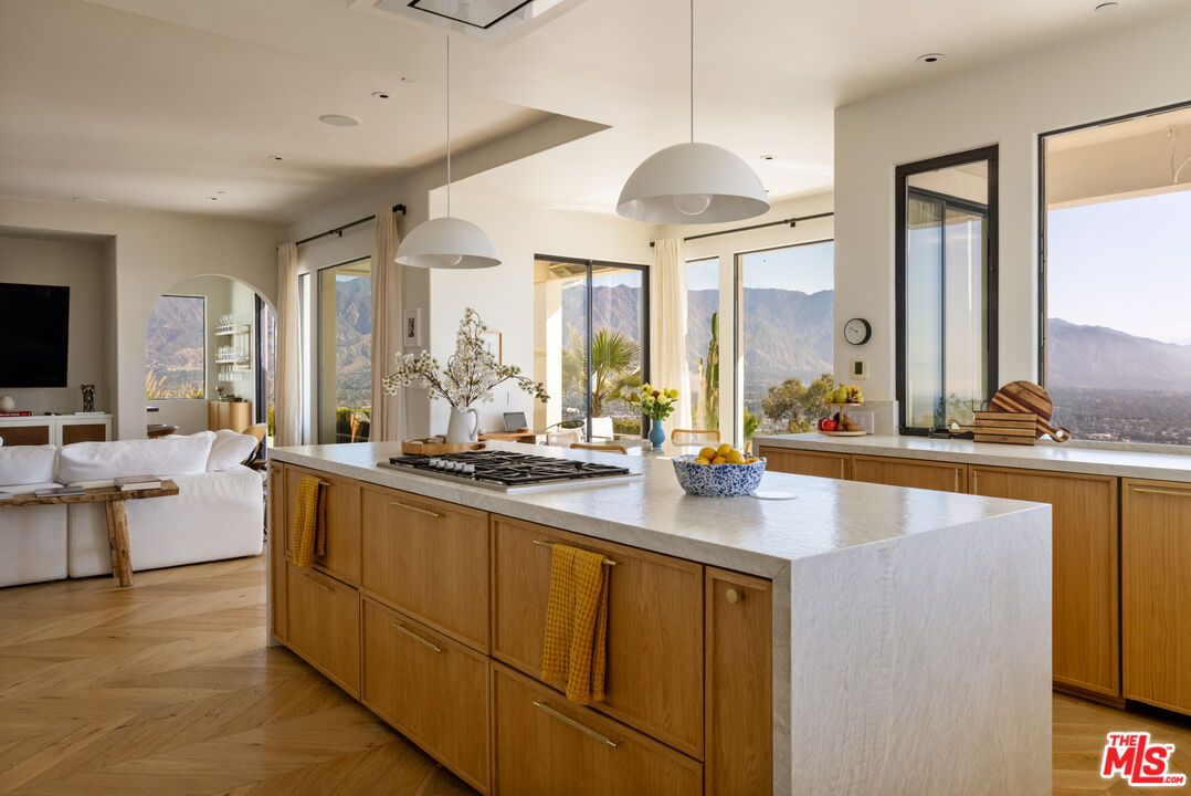 Interior, Kitchen, Living room, Pendant Lights, Recessed Lighting, Wood Texture Flooring