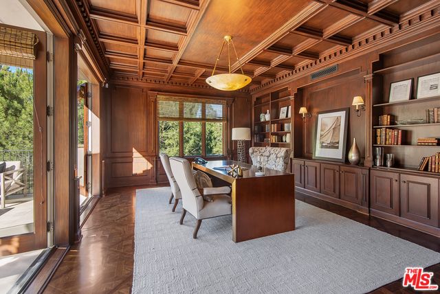 Home Office, Interior, Pendant Lights, Wooden Beams, Wooden Ceilings, Wood Texture Flooring, Wooden Walls