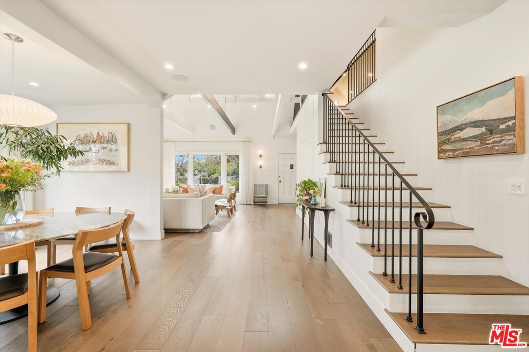 Dining room, Interior, Living room, Pendant Lights, Recessed Lighting, Wood Texture Flooring