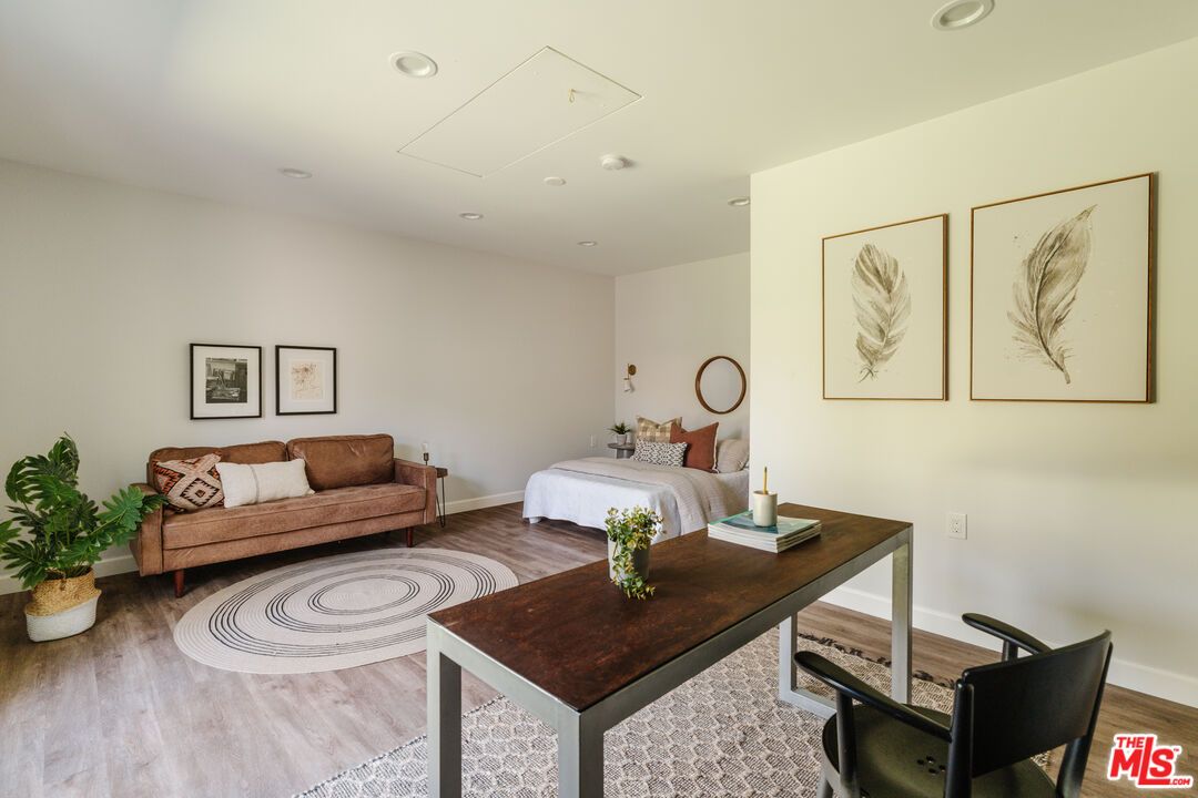 Bedroom, Home Office, Interior, Recessed Lighting, Wood Texture Flooring
