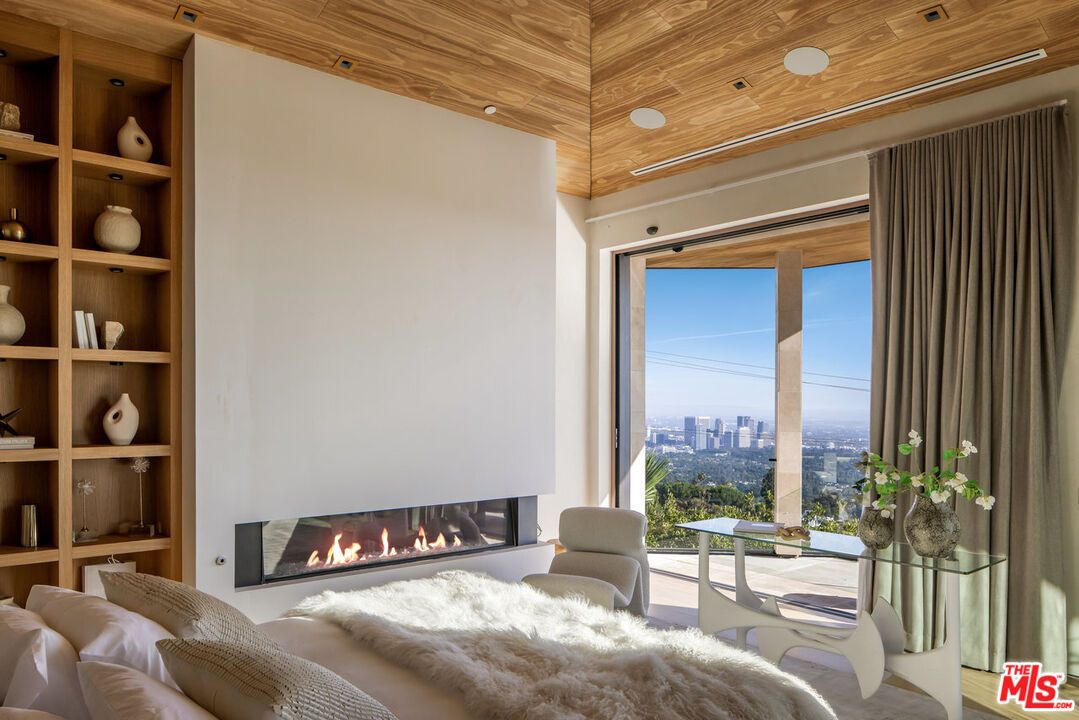 Fireplace, Interior, Recessed Lighting, Wooden Ceilings