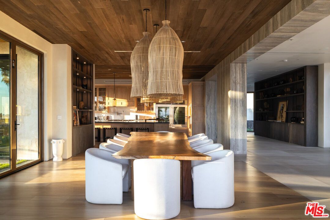 Dining room, Interior, Kitchen, Pendant Lights, Wooden Ceilings, Wood Texture Flooring