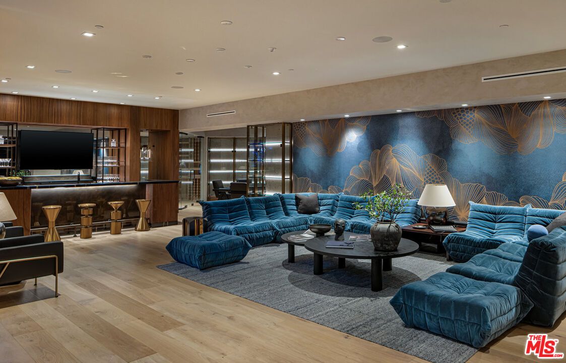 Interior, Living room, Recessed Lighting, Wood Texture Flooring, Wooden Walls