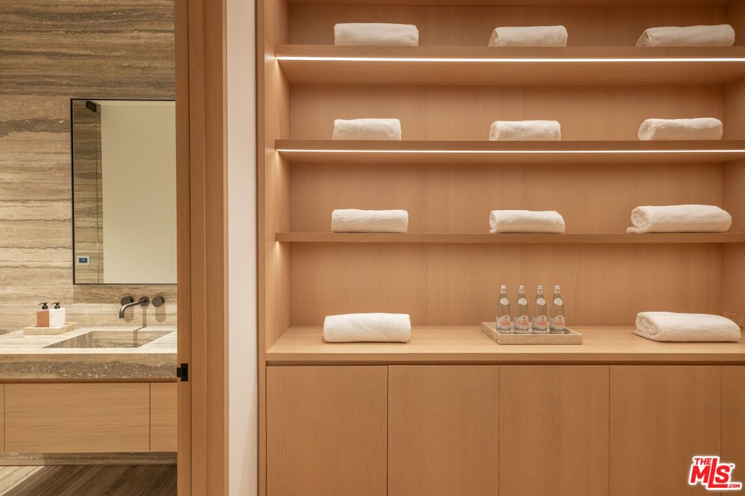 Bathroom, Glass Shower, Interior, Wood Texture Flooring