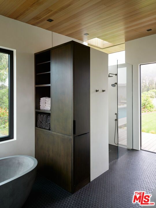 Bathroom, Free Standing Baths, Interior, Wooden Ceilings
