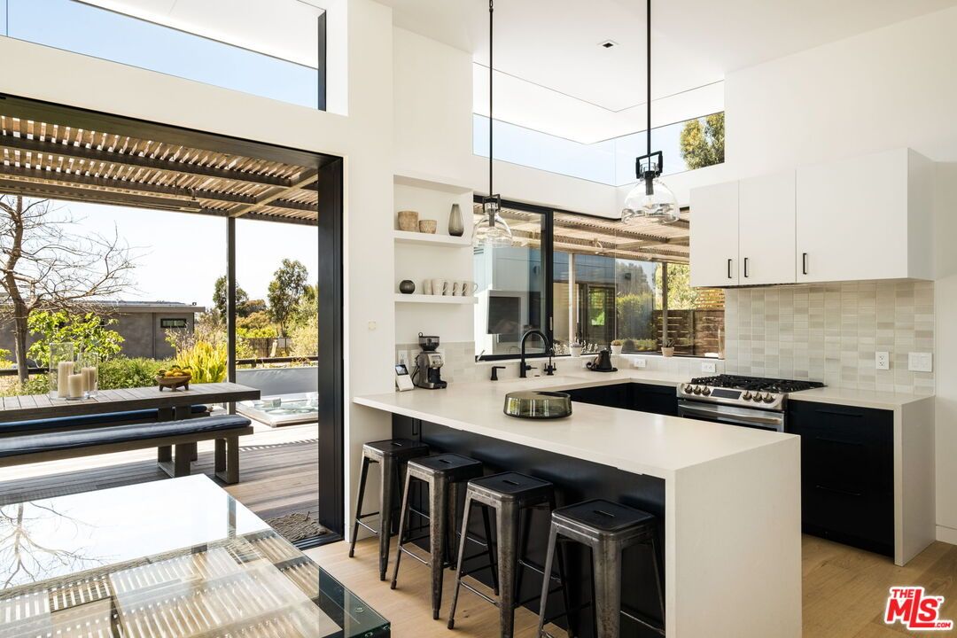 Interior, Kitchen, Pendant Lights, Stainless Steel Appliances, Wood Texture Flooring
