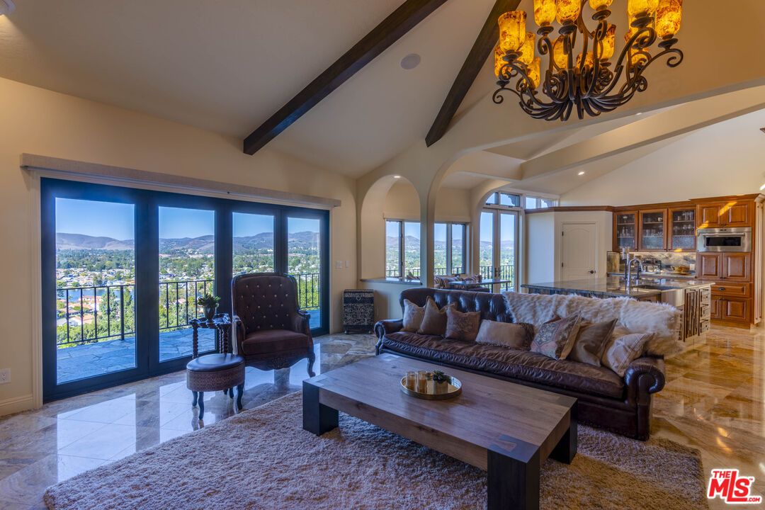 Chandelier, Interior, Kitchen, Living room, Recessed Lighting, Wooden Beams