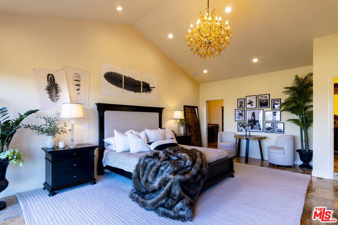 Bedroom, Chandelier, Interior, Recessed Lighting