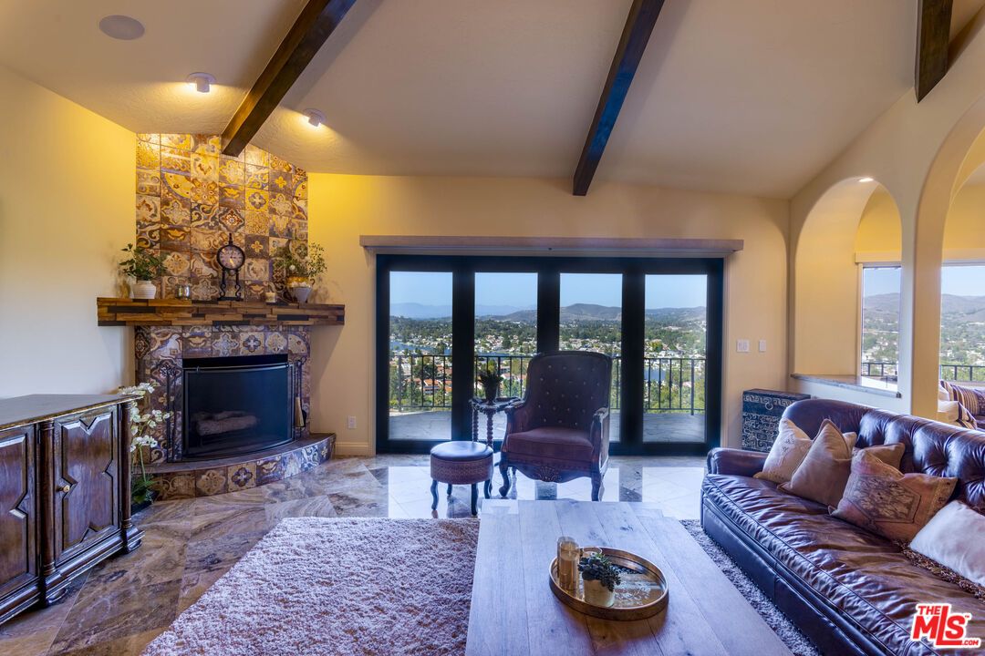 Fireplace, Interior, Living room, Stone Walls, Wooden Beams