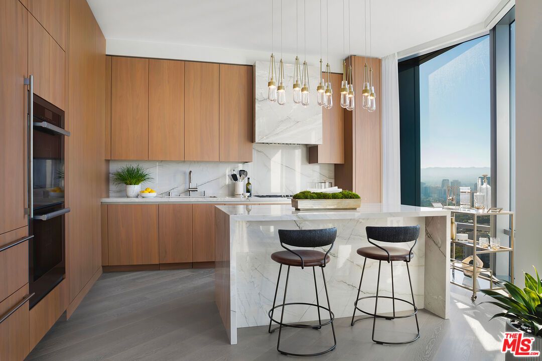 Interior, Kitchen, Pendant Lights, Stainless Steel Appliances, Wood Texture Flooring