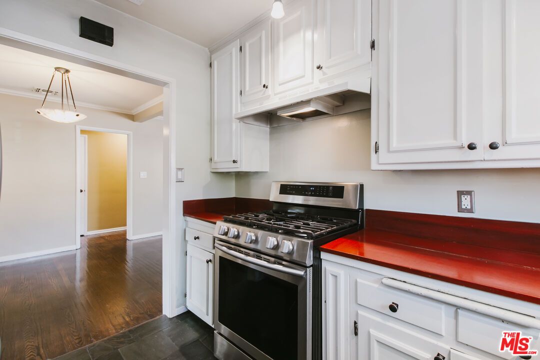 Interior, Kitchen, Pendant Lights, Stainless Steel Appliances, Wood Texture Flooring