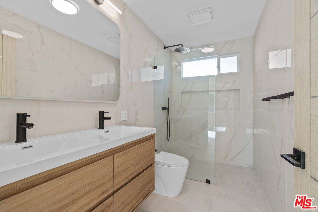 Bathroom, Glass Shower, Interior, Marble Walls, Recessed Lighting