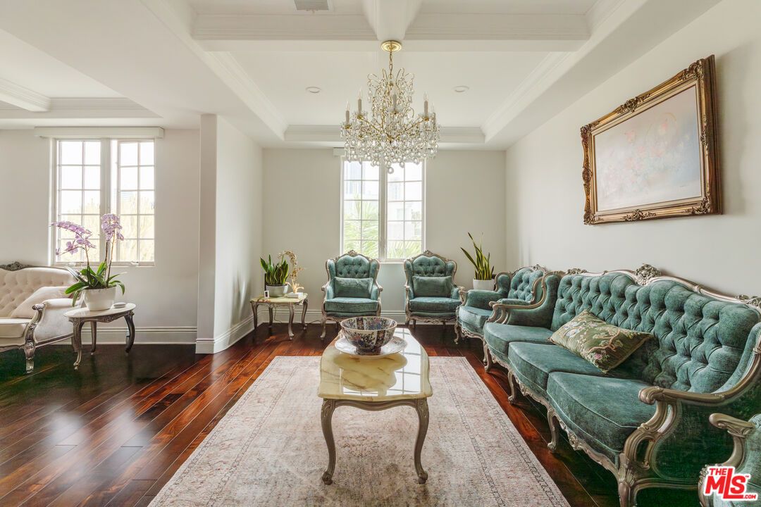 Chandelier, Interior, Living room, Recessed Lighting, Wood Texture Flooring