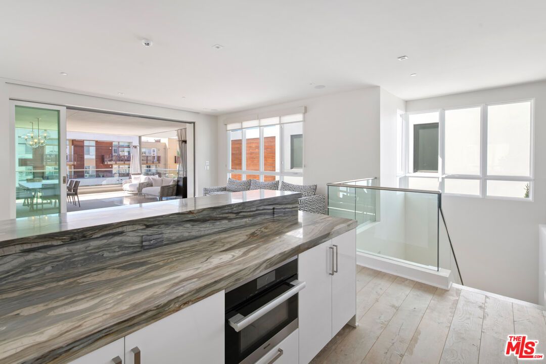 Interior, Kitchen, Living room, Recessed Lighting, Stainless Steel Appliances, Wood Texture Flooring