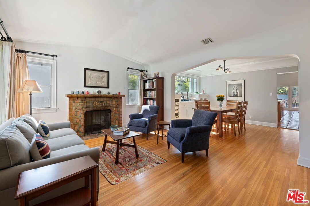 Dining room, Fireplace, Interior, Living room, Wood Texture Flooring