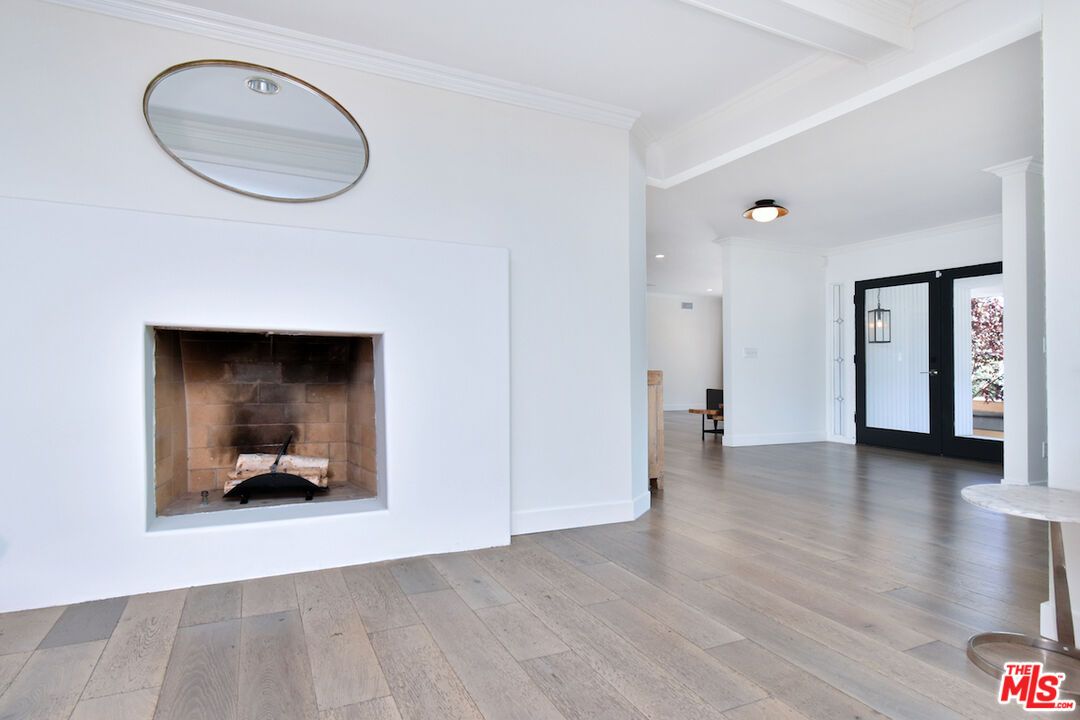 Fireplace, Interior, Recessed Lighting, Wood Texture Flooring