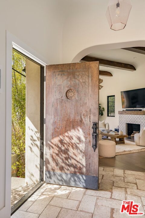 Fireplace, Interior, Living room, Wooden Beams