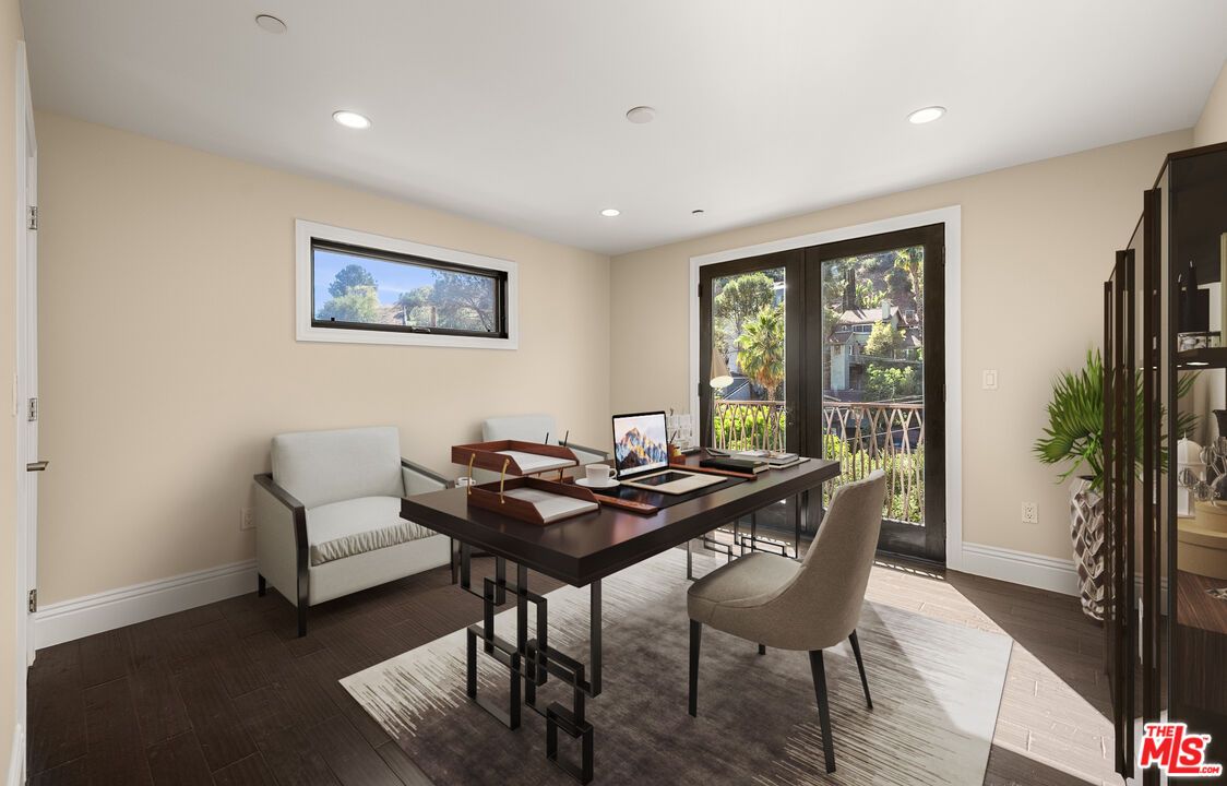 Home Office, Interior, Recessed Lighting, Wood Texture Flooring