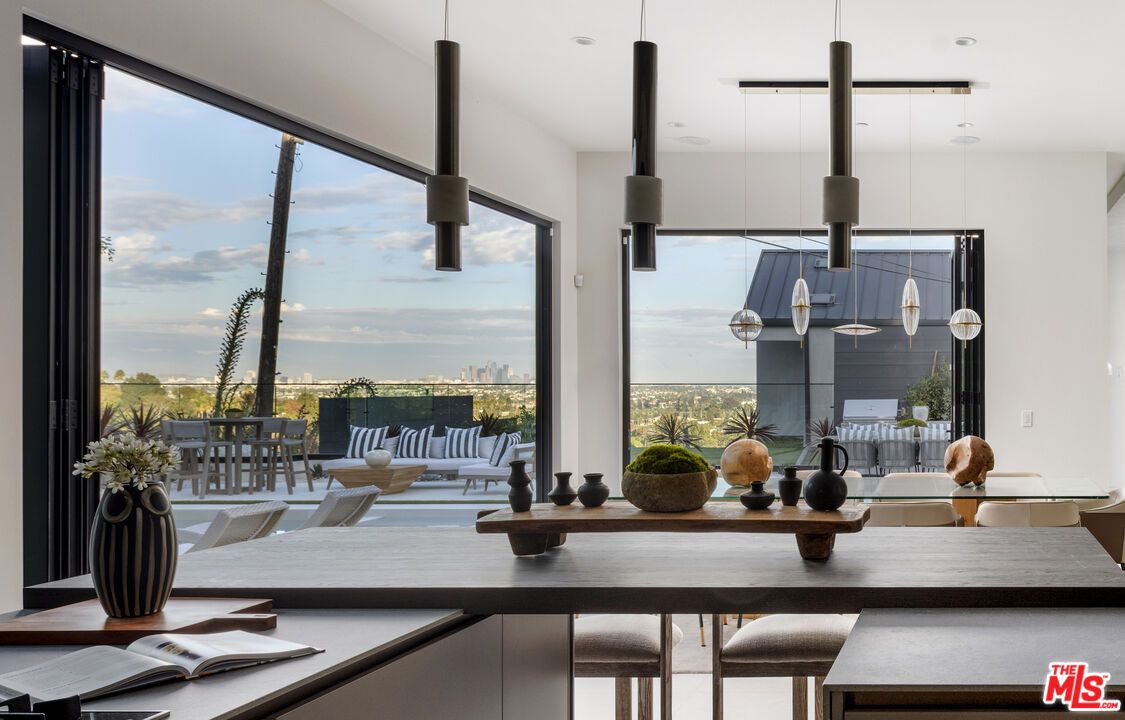Dining room, Interior, Pendant Lights, Water
