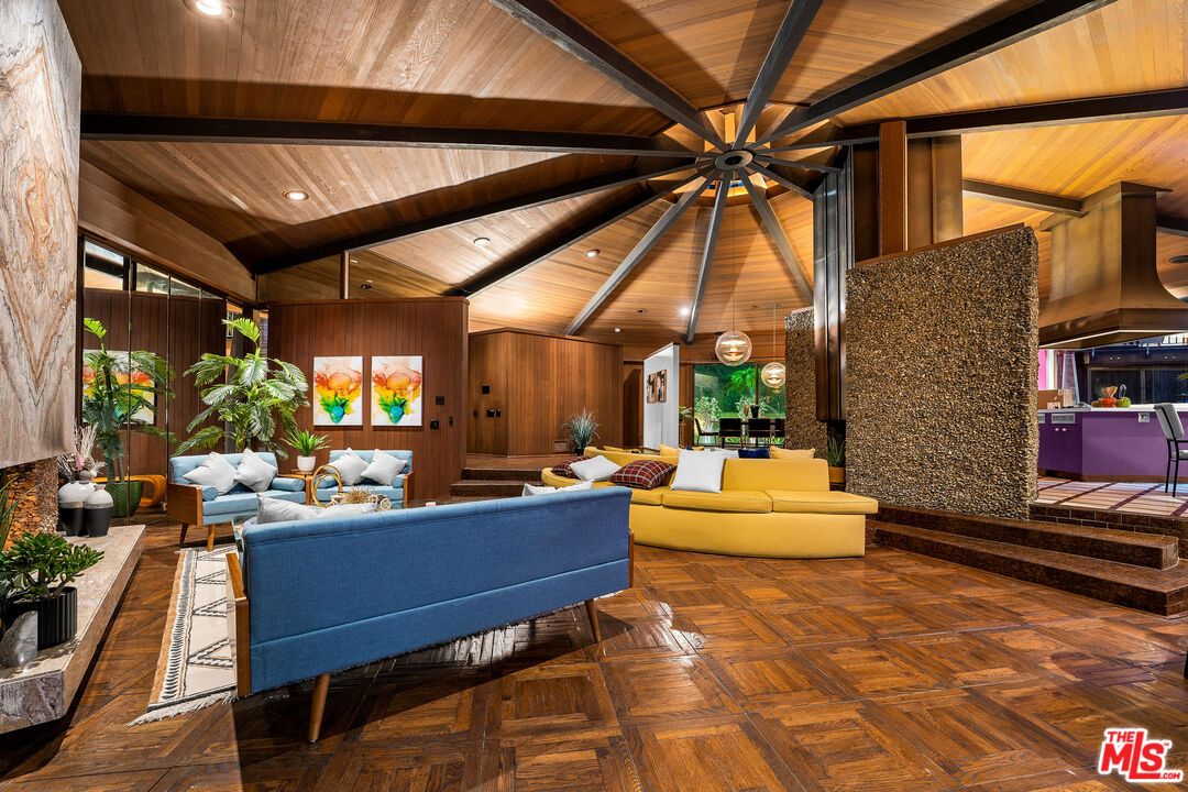 Interior, Living room, Recessed Lighting, Wooden Beams, Wooden Ceilings, Wood Texture Flooring, Wooden Walls