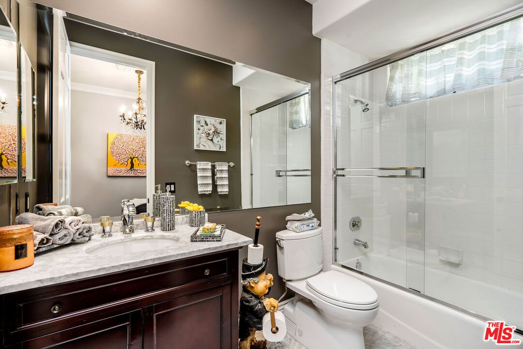 Bathroom, Chandelier, Glass Shower, Interior