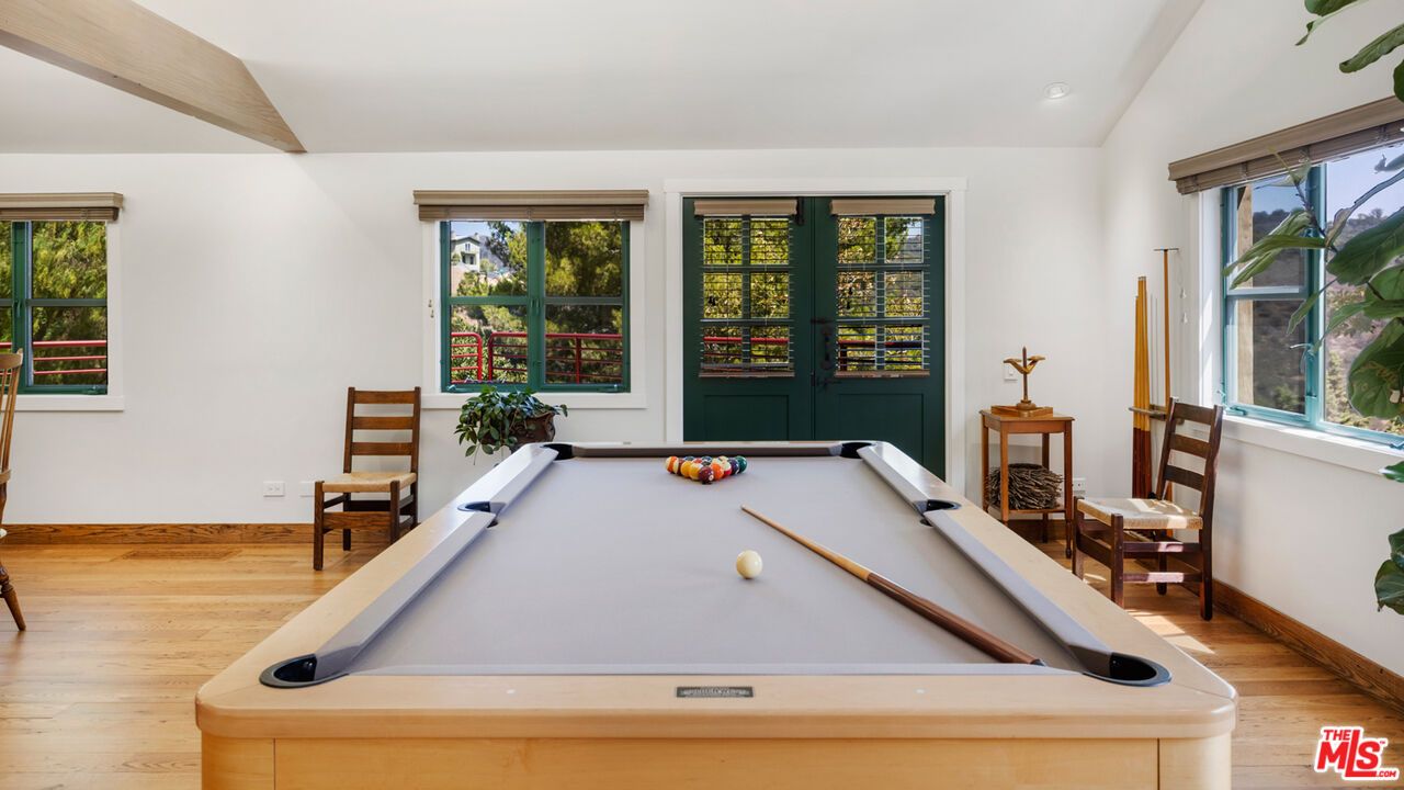 Billiard Table, Game Room, Interior, Recessed Lighting, Wood Texture Flooring