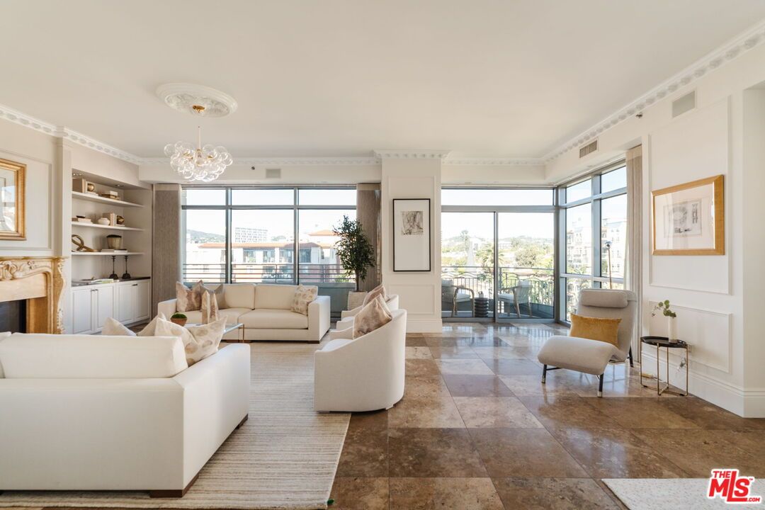 Chandelier, Fireplace, Interior, Living room