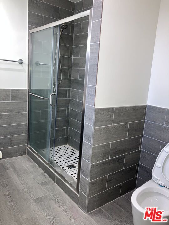 Bathroom, Glass Shower, Interior, Wood Texture Flooring