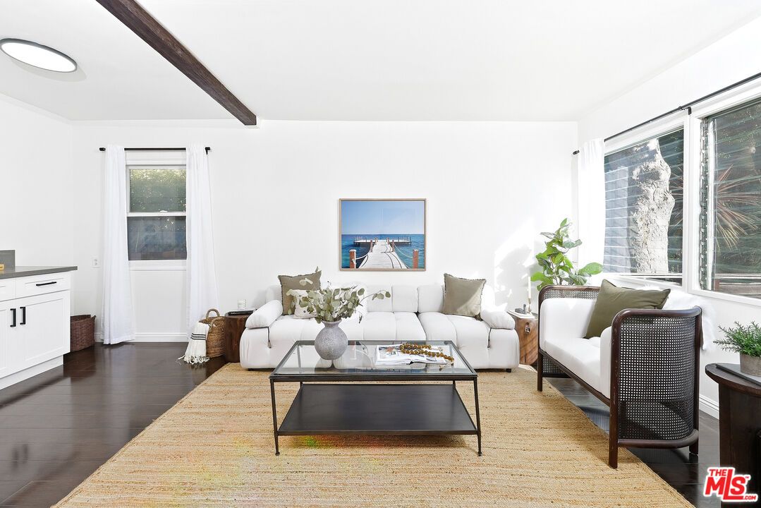 Interior, Living room, Recessed Lighting, Wooden Beams, Wood Texture Flooring