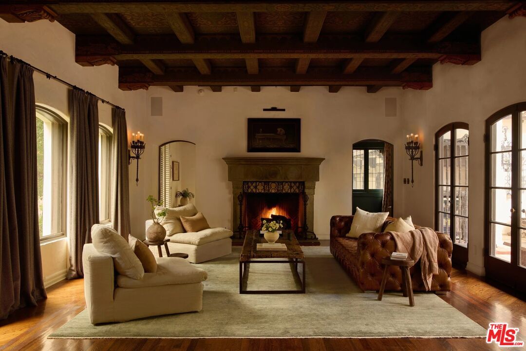 Fireplace, Interior, Living room, Wooden Beams, Wooden Ceilings, Wood Texture Flooring