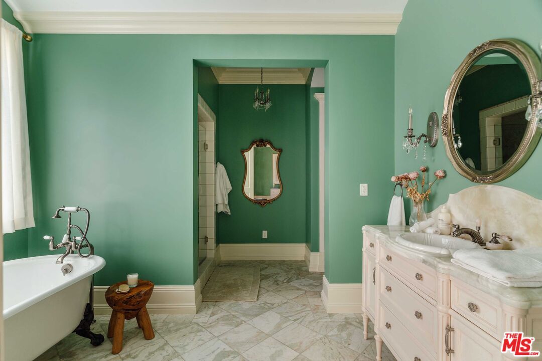 Bathroom, Dual Sink Vanities, Free Standing Baths, Interior, Marble